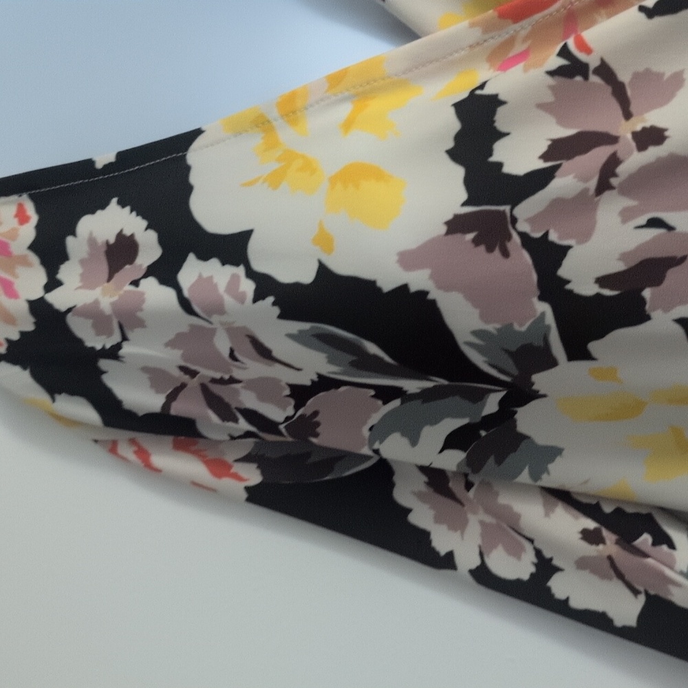 Floral Wrap Dress - Black, Pink, Yellow - Picture 5 of 9